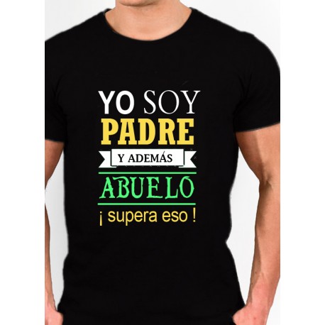 Camiseta barata SOY PADRE Y ABUELO