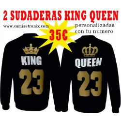 SUDADERA KING  (para chico) Personalizada en Dorado