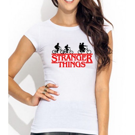 Ahora público Distinción Camiseta STRANGER THINGS Bicicletas entallada de mujer 10 €