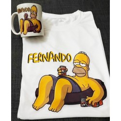 Pack Camiseta Homer Simpsons + taza personalizadas por 15€