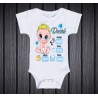 Body Bebé  personalizado Natalicio con el nombre y los datos de nacimiento niño