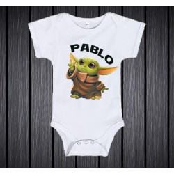 Body Bebé de Bebé Yoda personalizado  con el nombre
