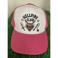 Gorra  Hellfire Club de Stranger Things rosa - blanco